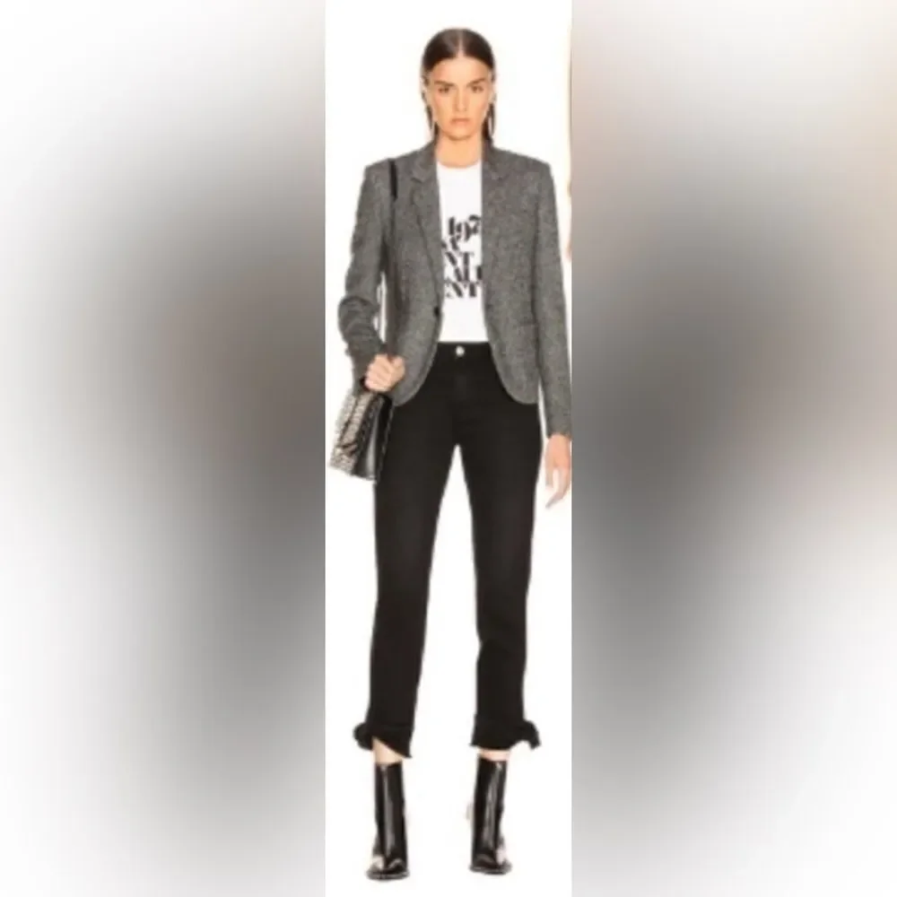 AMO Tie Ankle Slim Skinny Jeans Size 27” Black Magic Mid-Rise